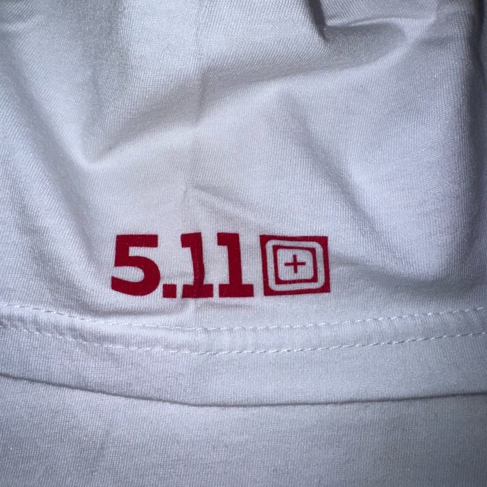 5.11 Tactical White Tee with Flag Design - Picture 4 of 5